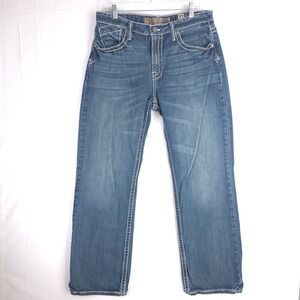 BKE Jeans Womens  33 Blue Tayler Straight Leg Pockets Classic Preppy Denim Mid R